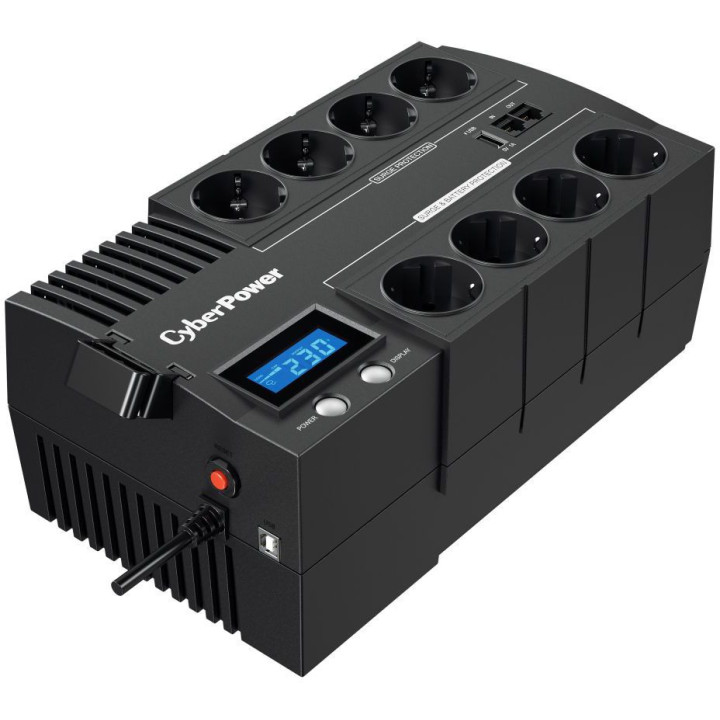 Токозахранващо устройство CyberPower 1000VA/600W, Line-Interactive, LCD дисплей, 8x Schuko - BR1000ELCD - 1