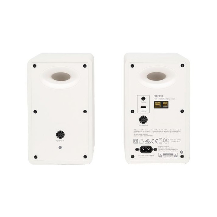 PC колони Edifier M60, 66W RMS, Bluetooth 5.3, USB-C, 3.5mm AUX, Бял - M60-WH - 4