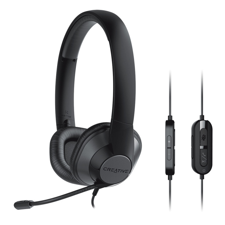 Слушалки Creative HS-720 V2, USB, 30mm драйвер, 20-20000Hz, Черни - 51EF0960AA000 - 2