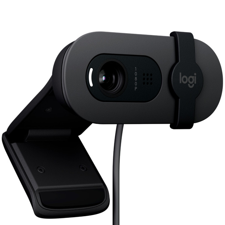 Уебкамера Logitech Brio 100, Full HD, Graphite - 960-001585 - 1