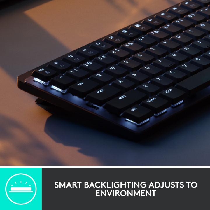 Bluetooth механична нископрофилна геймърска клавиатура Logitech MX Mechanical Mini, Graphite, Tactile - 920-010780 - 4