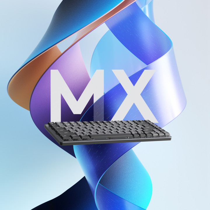 Bluetooth механична нископрофилна геймърска клавиатура Logitech MX Mechanical Mini, Graphite, Tactile - 920-010780 - 7
