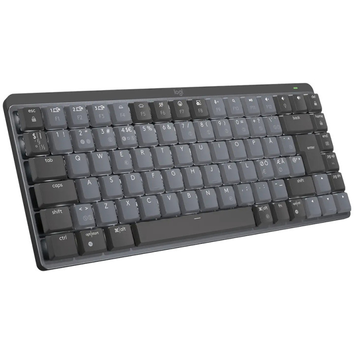 Bluetooth механична нископрофилна геймърска клавиатура Logitech MX Mechanical Mini, Graphite, Tactile - 920-010780 - 14