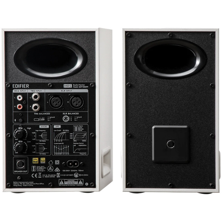PC колони Edifier MR5, 110W RMS, Bluetooth 6.0, XLR/RCA/AUX, Hi-Res Audio - MR5-WH - 3
