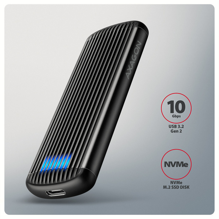 Кутия за външен диск AXAGON EEM2-SC, USB-C 3.2 Gen 2, M.2 NVMe SSD 30-80mm - 3