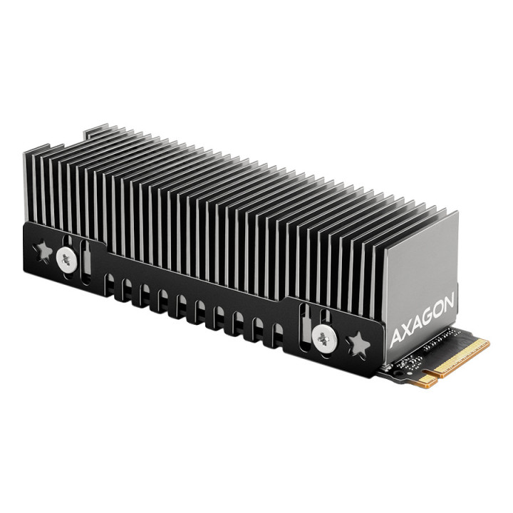 Охладител за M.2 SSD AXAGON CLR-M2XT, пасивен, алуминиев корпус, силиконови термични подложки - 1