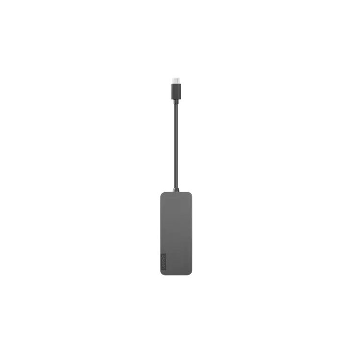 USB хъб Lenovo, 4 портови USB 3.0 + 1 USB-C, сив - 4X90X21427 - 2