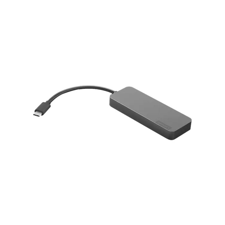 USB хъб Lenovo, 4 портови USB 3.0 + 1 USB-C, сив - 4X90X21427 - 3