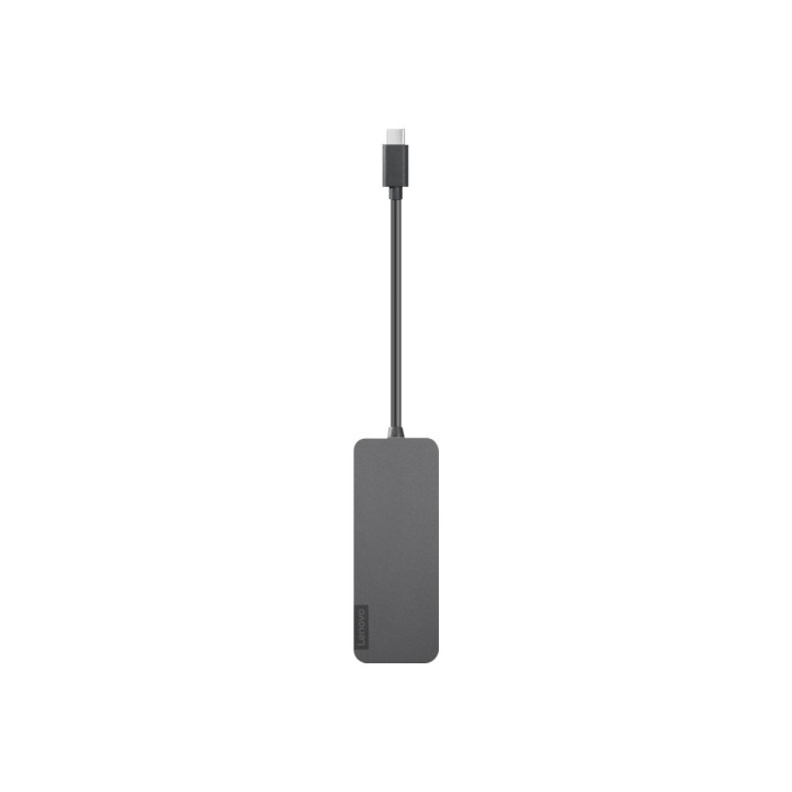 USB хъб Lenovo, 4 портови USB 3.0 + 1 USB-C, сив - 4X90X21427 - 4