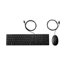 Комбиниран комплект HP 320MK, клавиатура и мишка, USB, черен - 9SR36UT - 1