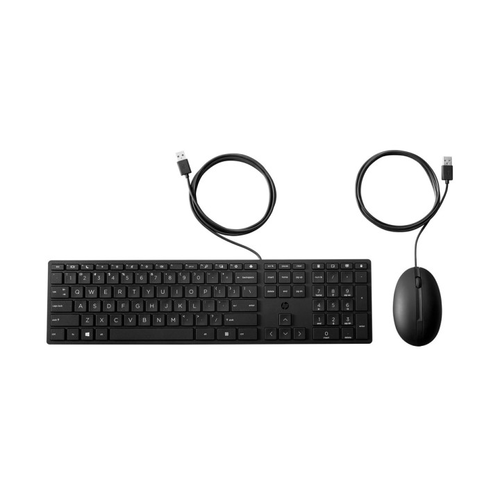 Комбиниран комплект HP 320MK, клавиатура и мишка, USB, черен - 9SR36UT - 1