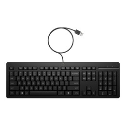 Клавиатура HP 125 G2, USB жична, QWERTY International English, Черна - AY2Y7AA - 1