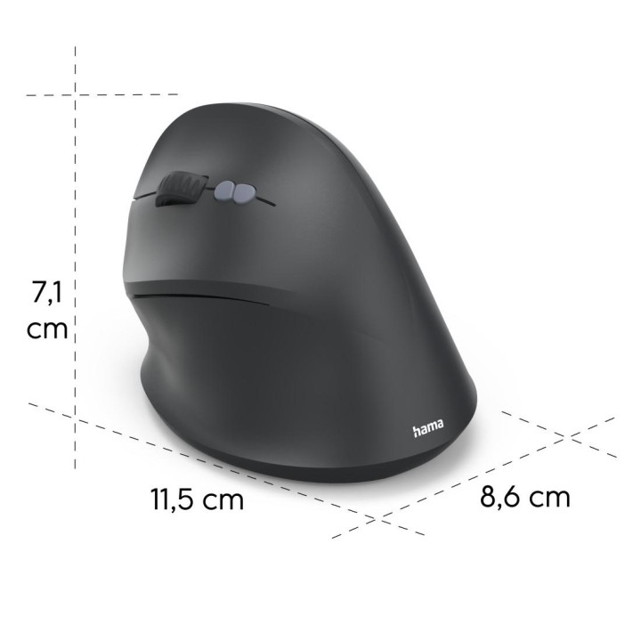 Безжична ергономична мишка HAMA EMW-500L, черна - 173089 - 3