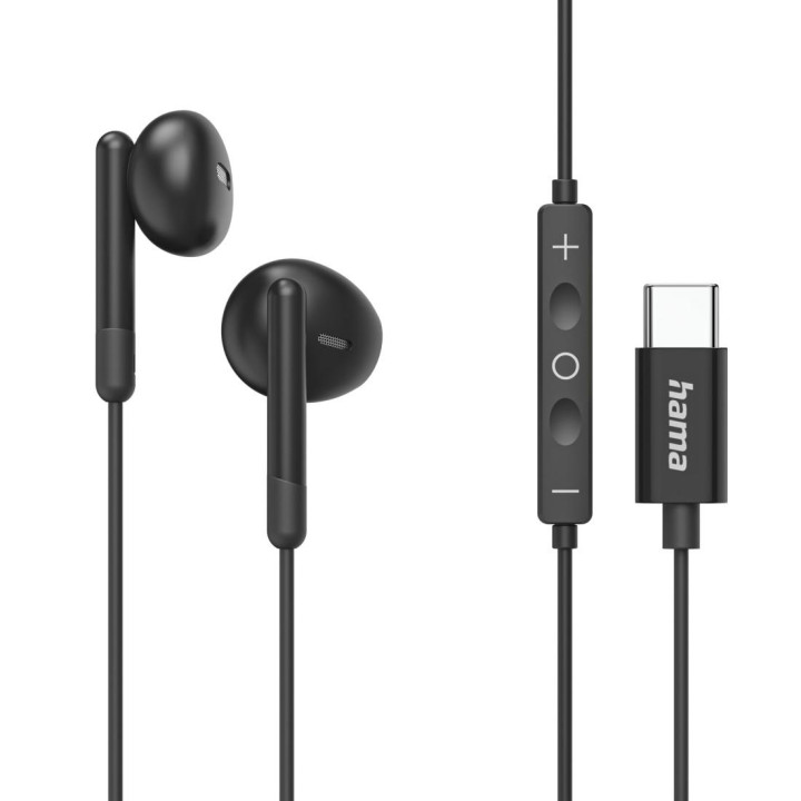 Слушалки HAMA Classy, USB-C, In-ear, микрофон, черни - HAMA-221785 - 1
