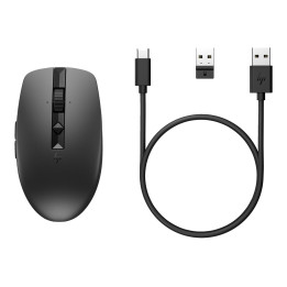 Безжична мишка HP 715 RECHBL, 3000 DPI, 7 бутона, Bluetooth 3.0/2.4 GHz, до 10м обхват - 6E6F0AA - 1