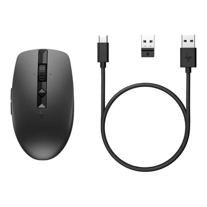 Безжична мишка HP 715 RECHBL, 3000 DPI, 7 бутона, Bluetooth 3.0/2.4 GHz, до 10м обхват - 6E6F0AA - 1