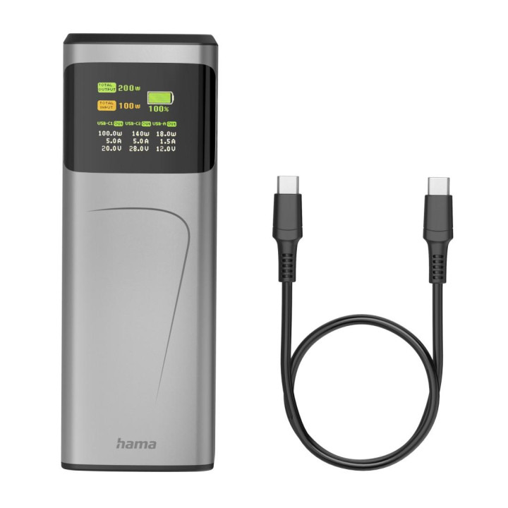 Външна батерия HAMA High Power, 24000 mAh, 200W, USB-C/USB-A, бързо зареждане - HAMA-201743 - 13
