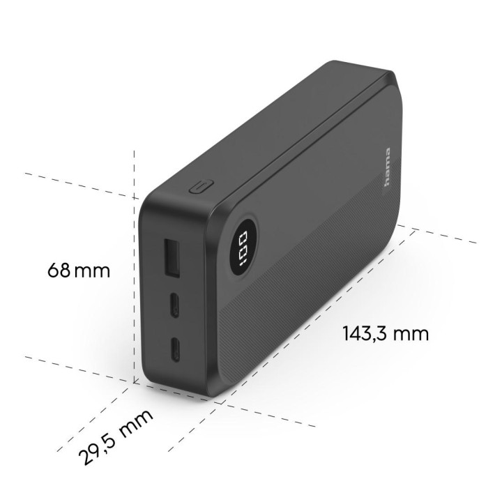 Външна батерия HAMA, 20000 mAh USB-C - HAMA-201755 - 3