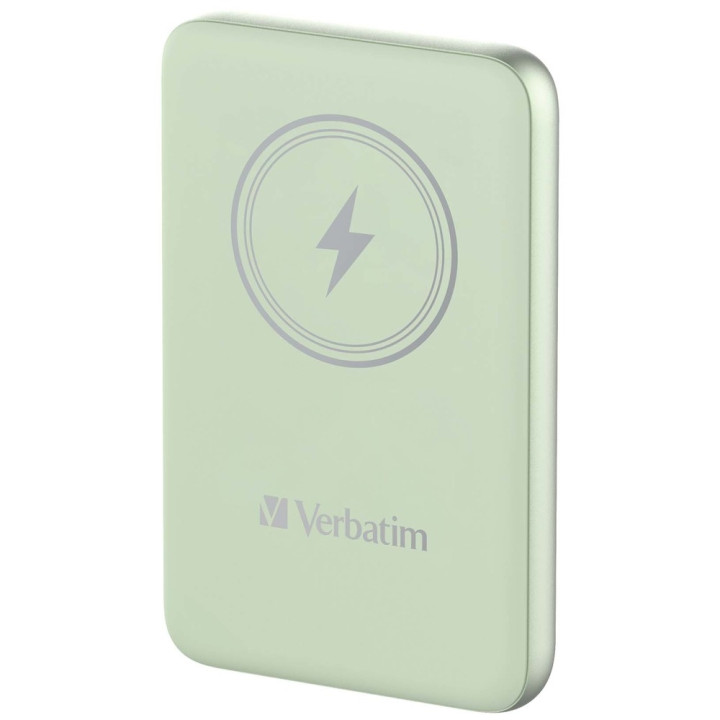 Външна батерия Verbatim MCP-10GN, 10000 mAh, USB-C PD 20W, Безжично зареждане 15W, Зелена - 32246 - 2