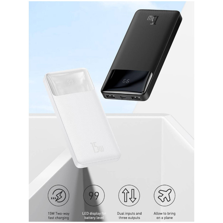 Външна батерия Baseus Bipow PPBD050102, 20000mAh, 15W - PPBD050102 - 7