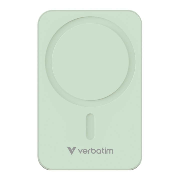 Външна батерия Verbatim Charge 'n' Go Essentials, 20000mAh, Безжично зареждане, USB-C, Зелена - 32224 - 2