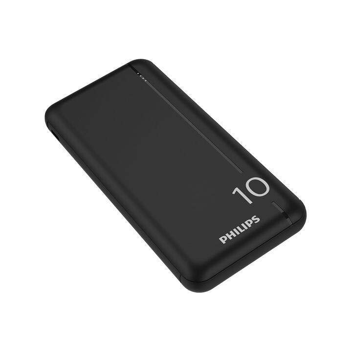 Външна батерия Philips 10000mAh, 2x USB-A и USB-C, черен - DLP1810CB/00 - 1