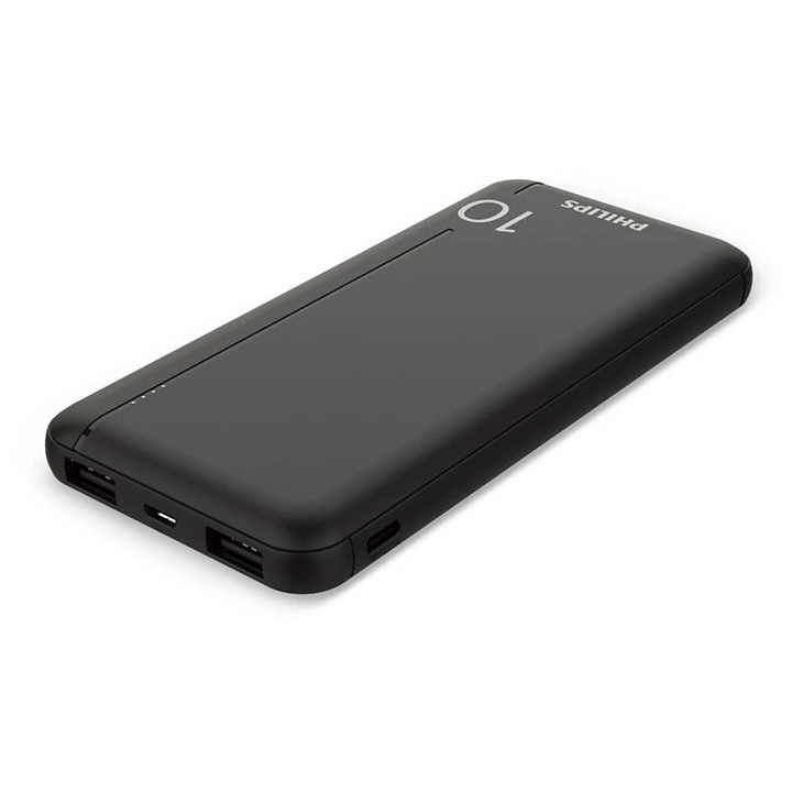 Външна батерия Philips 10000mAh, 2x USB-A и USB-C, черен - DLP1810CB/00 - 3