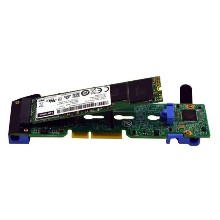 Комплект за включване на RAID Lenovo ThinkSystem M.2 NVMe 2-Bay, Поддръжка 2x NVMe дискове (x1 връзка) с интегриран Marvell RAID