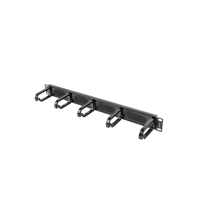 Кабелен мениджмънт панел Lanberg AK-1203-B, 19" 1U четка с 5 пръстена черен - AK-1203-B - 3