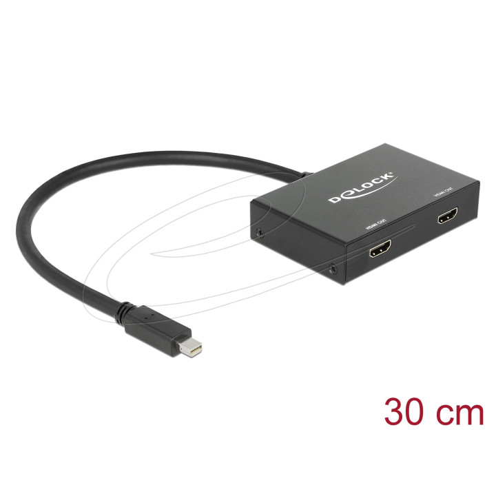 Адаптер DeLock Display Port, мини Display Port мъжко към 2x HDMI женско 4K - DELOCK-87696 - 1