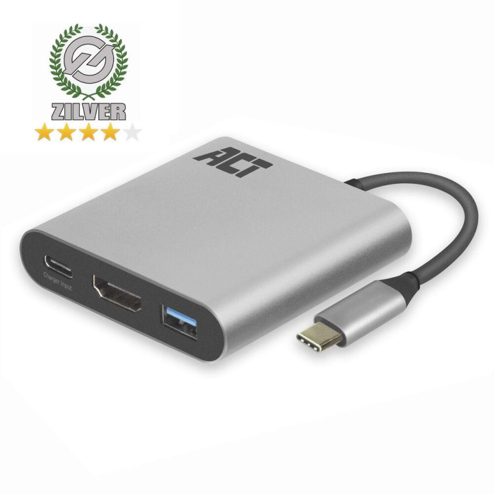 Адаптер ACT USB-C към HDMI 4K, USB-C/HDMI/USB-A - EWENT-ACT-AC7022 - 1