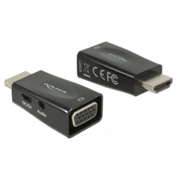 Адаптер DeLock, HDMI мъжко към VGA/3.5mm/microUSB женско - DELOCK-65901 - 1