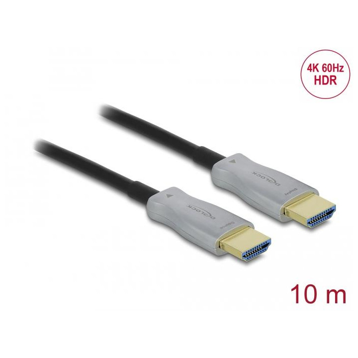 Оптичен кабел DeLock, HDMI мъжко-HDMI мъжко, 10 m, 4K 60 Hz - DELOCK-85010 - 1
