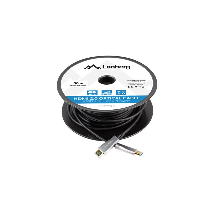HDMI кабел Lanberg, 50m optical AOC черен - CA-HDMI-20FB-0500-BK - 3
