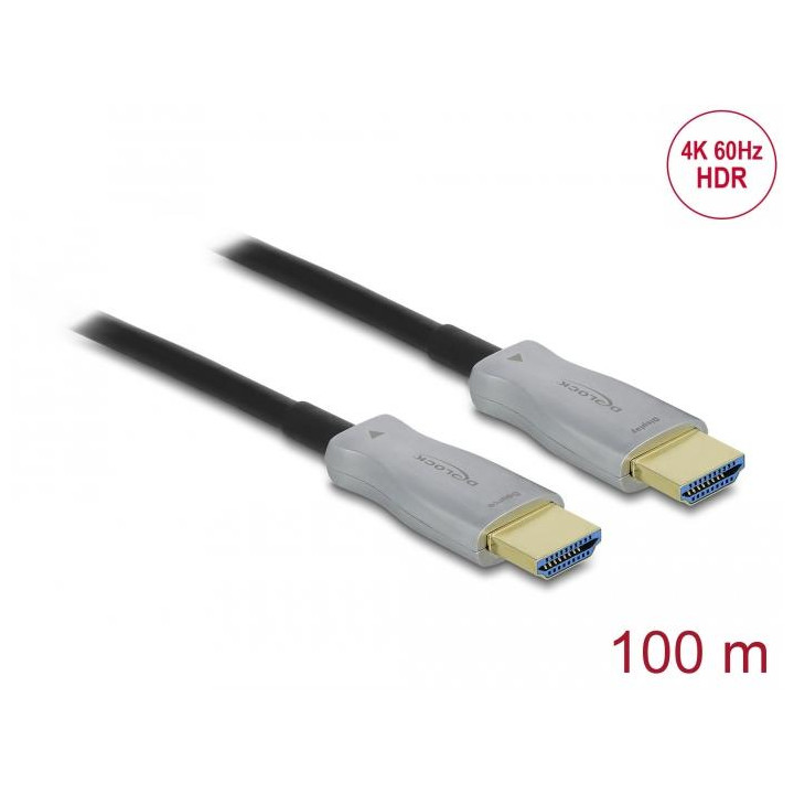Оптичен кабел DeLock, HDMI мъжко - HDMI мъжко, 100м, 4K 60Hz - DELOCK-84137 - 2