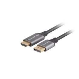Кабел Lanberg DisplayPort към HDMI, 1.8m, черен - CA-DPHD-20CU-0018-BK - 1