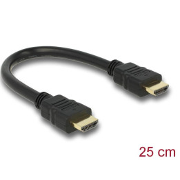 Кабел DeLock High Speed, HDMI мъжко - HDMI мъжко, 4K, 0.25 м, Ethernet - DELOCK-83352 - 1