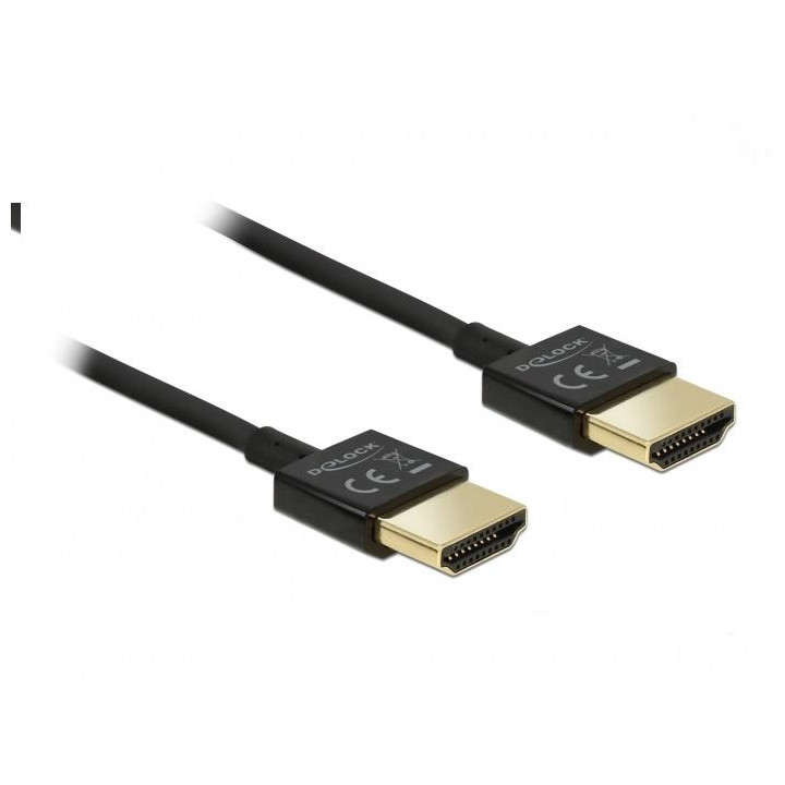 Кабел DeLock, HDMI-A мъжко - HDMI-A мъжко, Ethernet, 4K, 0.5 м, Черен - DELOCK-84786 - 2