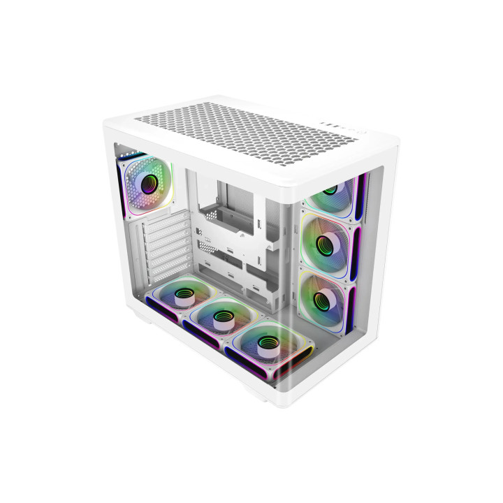 Кутия за компютър Cooler Master Elite 600, Бяла, с вкл. 6 x 120mm ARGB Reverse, 1 x 120mm ARGB и ARGB Hub - E600-WGNN-S02 - 2