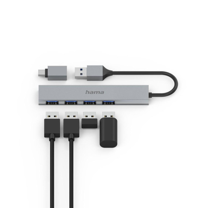 USB хъб HAMA, 4 портова USB 3.2 Gen 1 - HAMA-200141 - 4