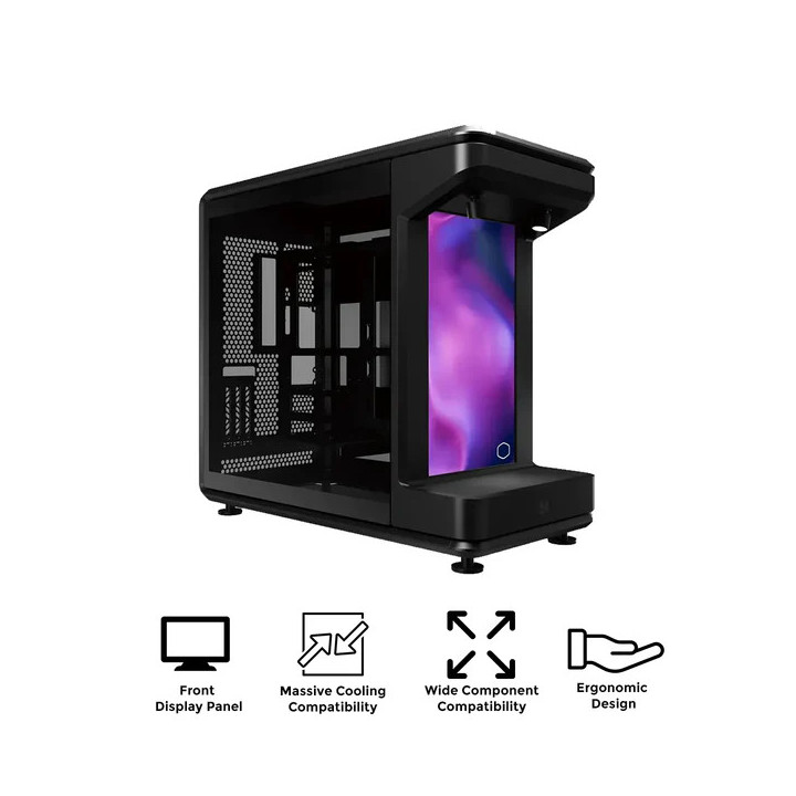 Кутия за компютър Cooler Master MasterFrame 360 Stage LCD, Middle Tower, 3x120mm включени вентилатори, ARGB Hub - MF360-KHNN-S02