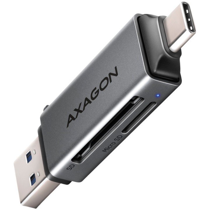 Четец за карти AXAGON CRE-DAC, USB 3.2 Type-C/Type-A, 2-slot SD/microSD - 1