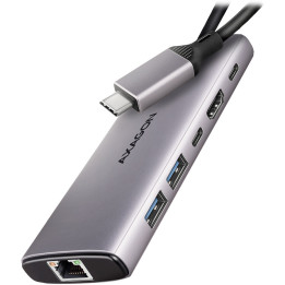 USB докинг станция AXAGON HMC-6G2L, 2x USB-A 10Gbps, 1x USB-C 10Gbps, HDMI 4K/60Hz, RJ-45, PD 100W - 1