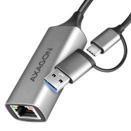 USB към Ethernet адаптер AXAGON ADE-TXCA, Gigabit Ethernet 10/100/1000, USB 3.2 Gen 1 + USB-A - 1