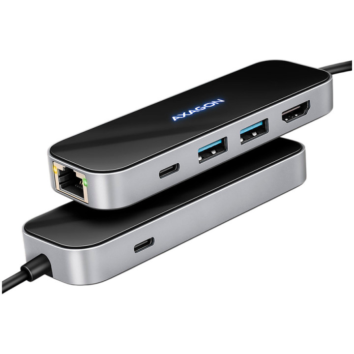 USB докинг станция AXAGON HMC-6GLN, 2x USB-A 5Gbps, 1x USB-C 5Gbps, HDMI 4K/60Hz, Ethernet RJ-45, PD 100W - 2