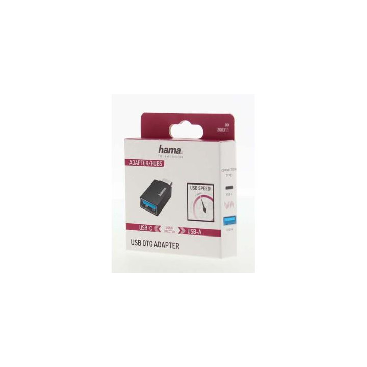 Адаптер HAMA, USB-C мъжко към USB 3.2 Gen 1 A женско, 5Gbit/s, Черен - HAMA-200311 - 2