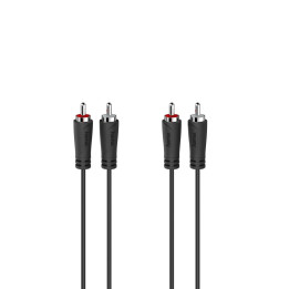 Аудио кабел HAMA, 2 x RCA мъжко - 2 x RCA мъжко, 1.5м, Черен - HAMA-205257 - 1