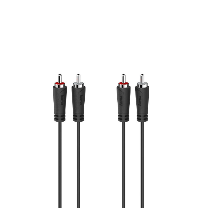 Аудио кабел HAMA, 2 x RCA мъжко - 2 x RCA мъжко, 1.5м, Черен - HAMA-205257 - 1