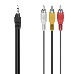Аудио кабел HAMA, Jack 3.5 мъжко - RCA мъжко, 1.5 м - HAMA-305016 - 1