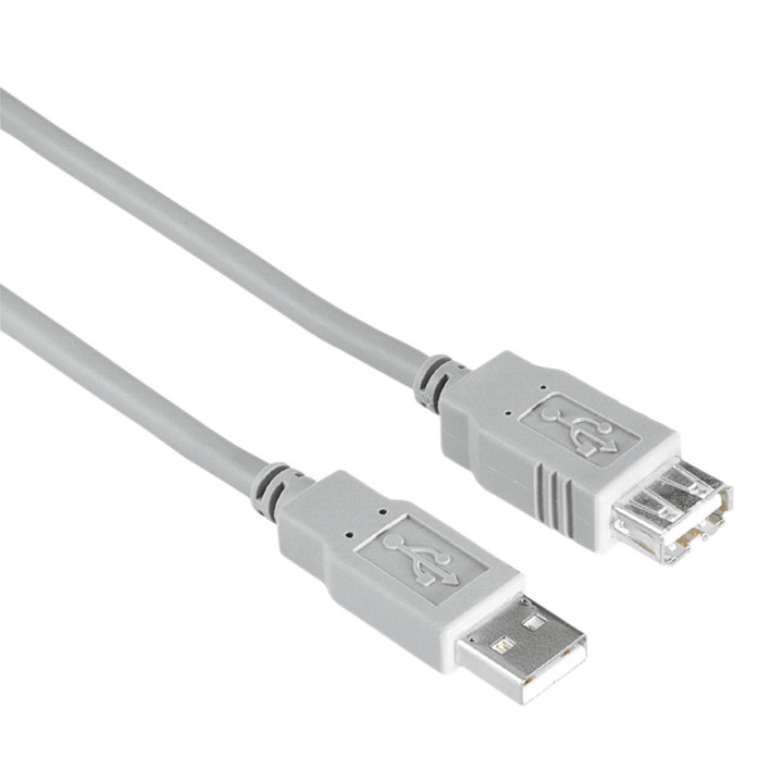 Удължителен кабел HAMA, USB-A женско - USB-A мъжко, 3 м, Екраниран - HAMA-200906 - 1